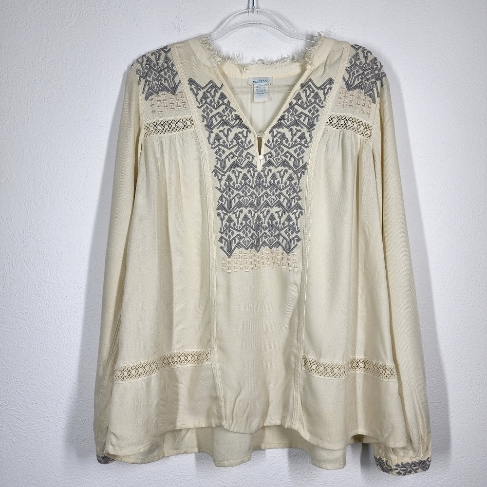 SUNDANCE EMBROIDERED V-NECK TOP - Picture 5 of 10